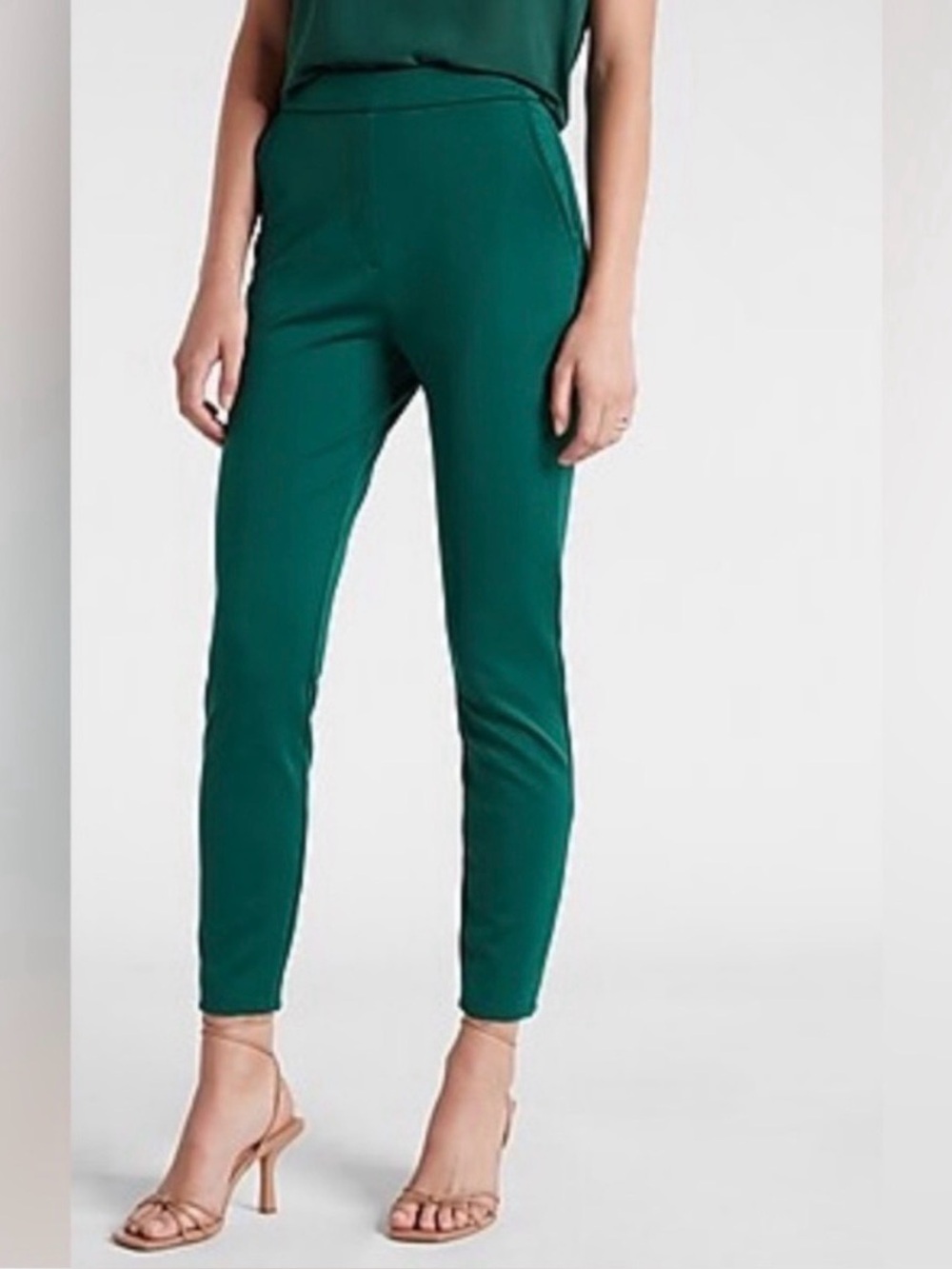 NWT Express high waisted Slim Ankle Pants in Emerald Green Sz Medium